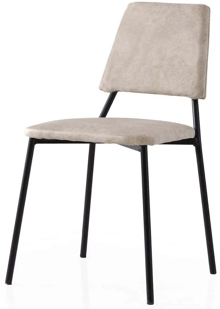 Καρέκλα Lima (Σετ 2Τμχ) 974NMB1903 42,5x54x77,5cm Ecru Velvet, Metal