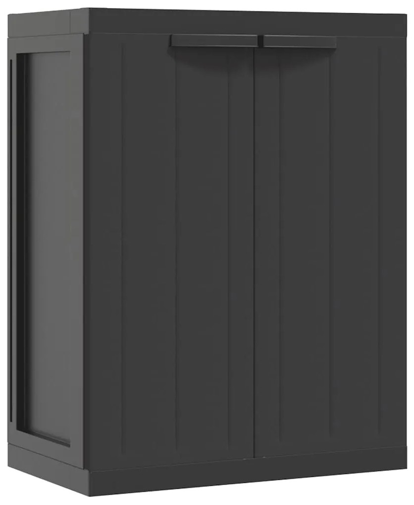 vidaXL Ντουλάπι Αποθ. Εξ. Χώρου Μαύρο 65x37x85 εκ. Πολυπροπυλένιο