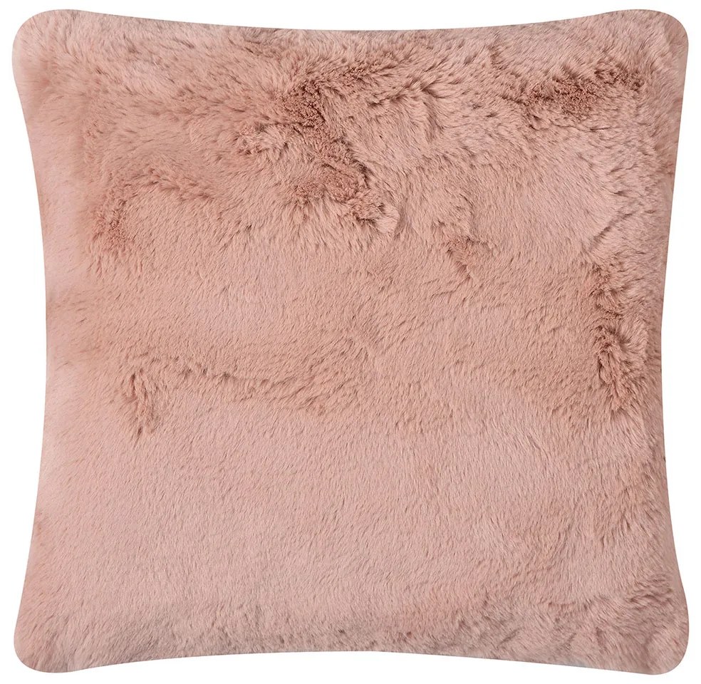 Γούνινο Διακοσμητικό Μαξιλάρι (45x45) Silk Fashion Rabbit Fur Pink