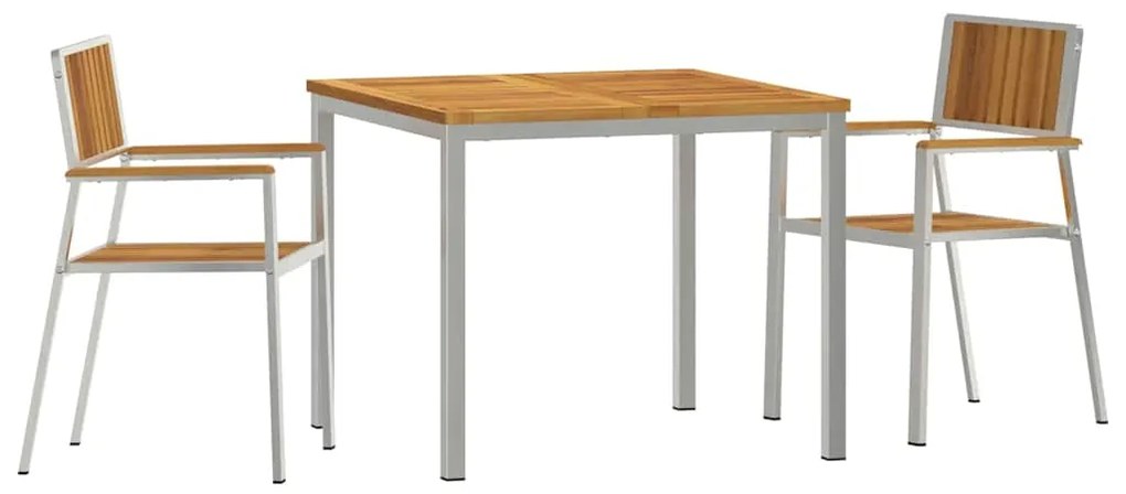 vidaXL Σετ Εξωτερικής Τραπέζης 3 pcs Καφέ Στερεό Ξύλο Ακακίας