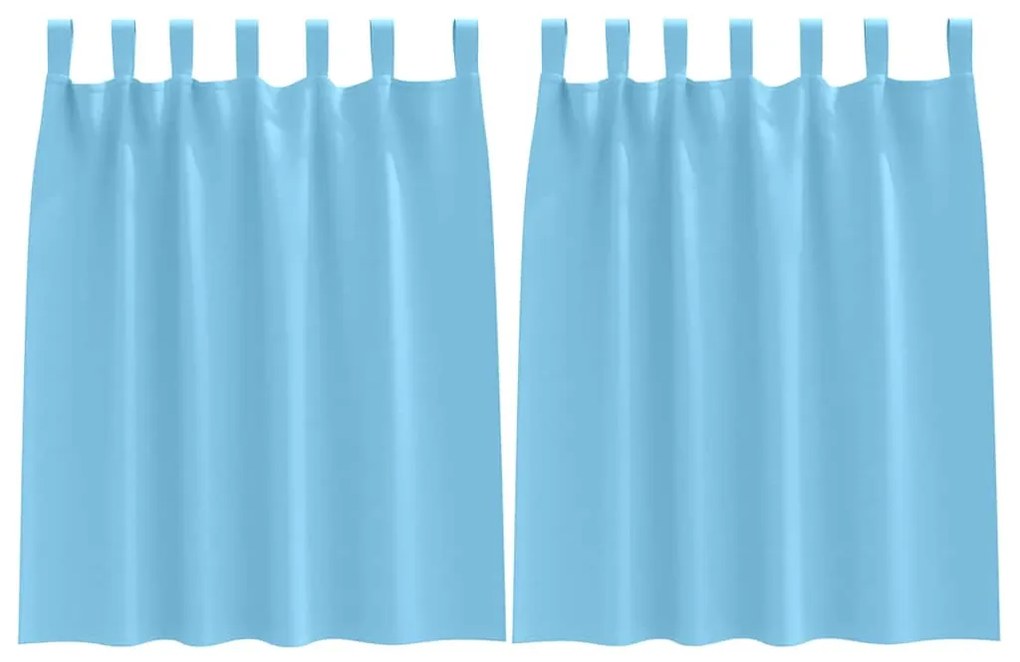 vidaXL Κουρτίνες με κουρτίνες 2 pcs Γαλάζιο Πολυεστέρας