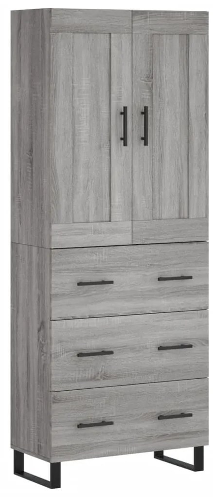 vidaXL Ντουλάπι Γκρι Sonoma 69,5 x 34 x 180 εκ. Επεξεργασμένο Ξύλο