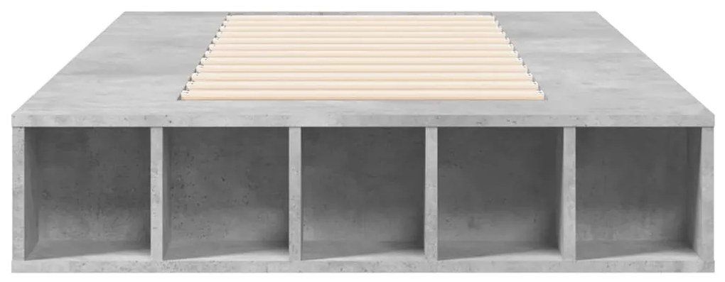 vidaXL Πλαίσιο Κρεβατιού Γκρι Σκυροδέματος 90x200 εκ. Επεξεργ. Ξύλο