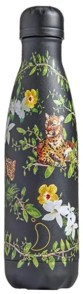 Θερμός Tropical Flowering Leopard 500ml Black-Multi Chilly’s Ανοξείδωτο Ατσάλι