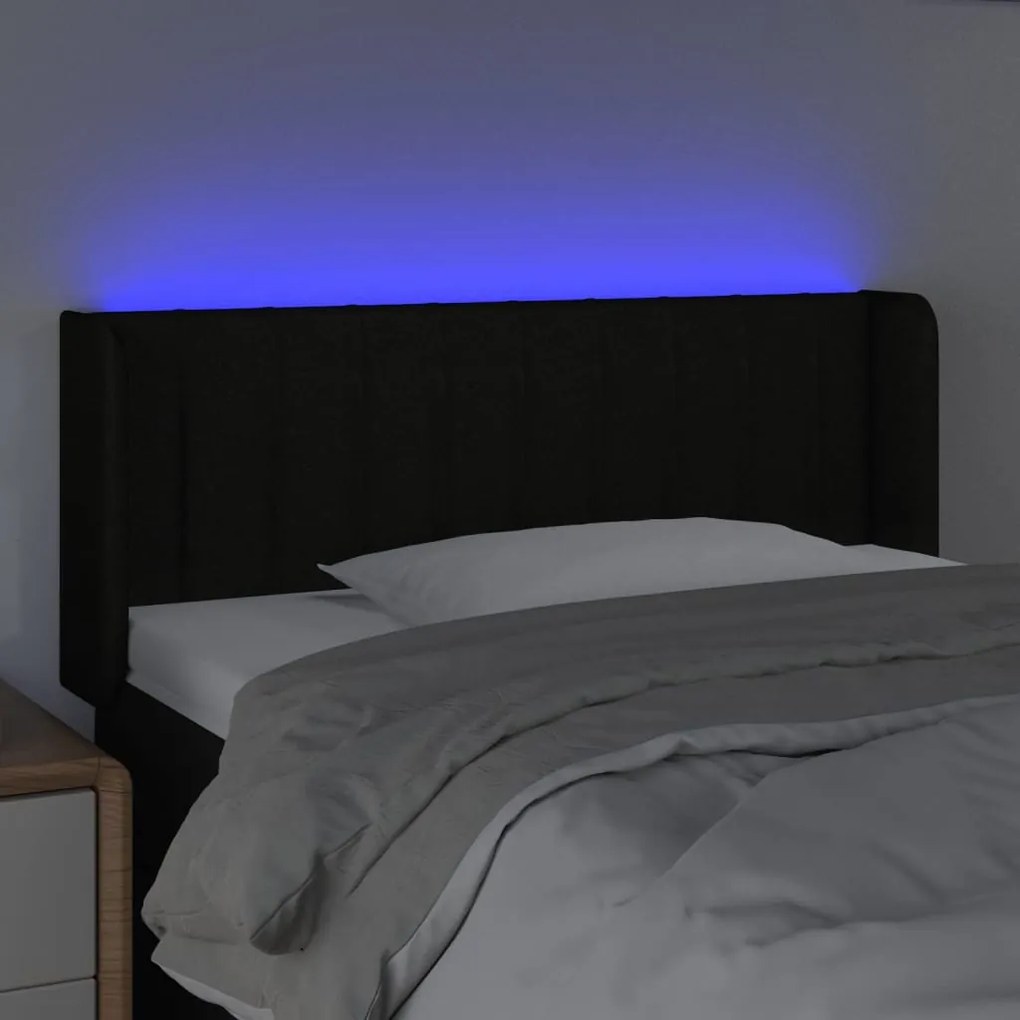 vidaXL Κεφαλάρι Κρεβατιού LED Μαύρο 103x16x78/88 εκ. Υφασμάτινο