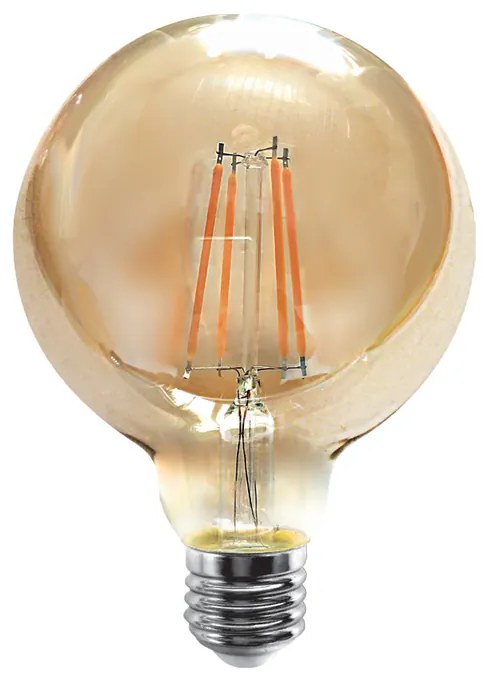 Λαμπτήρας E27 LED Filament G95 8watt με μελί κάλυμμα (7.27.08.42.1) - 1.5W - 20W - 7.27.08.42.1