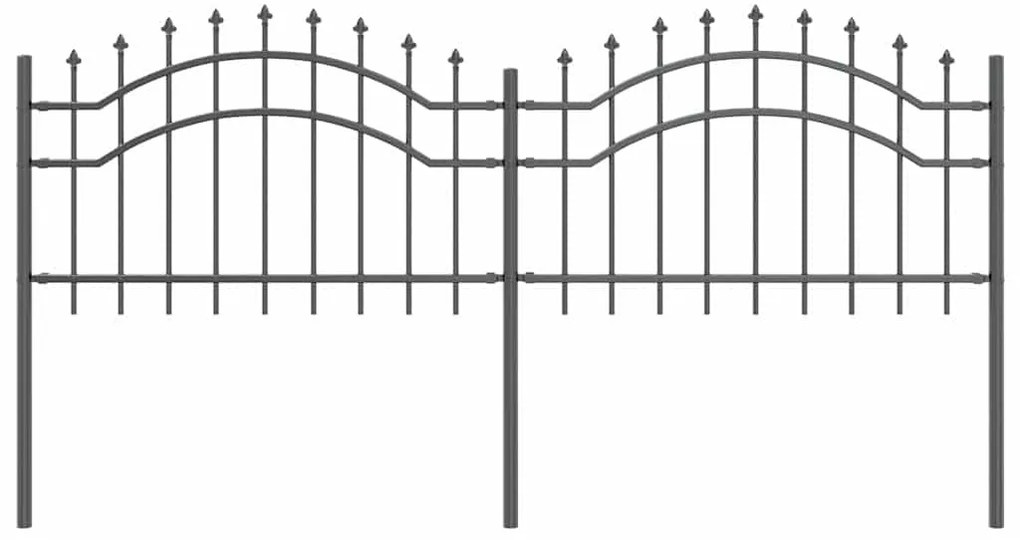 vidaXL Φράχτης Κήπου Γκρι 240 x 115 cm Ατσάλι με Επικάλυψη Πούδρας