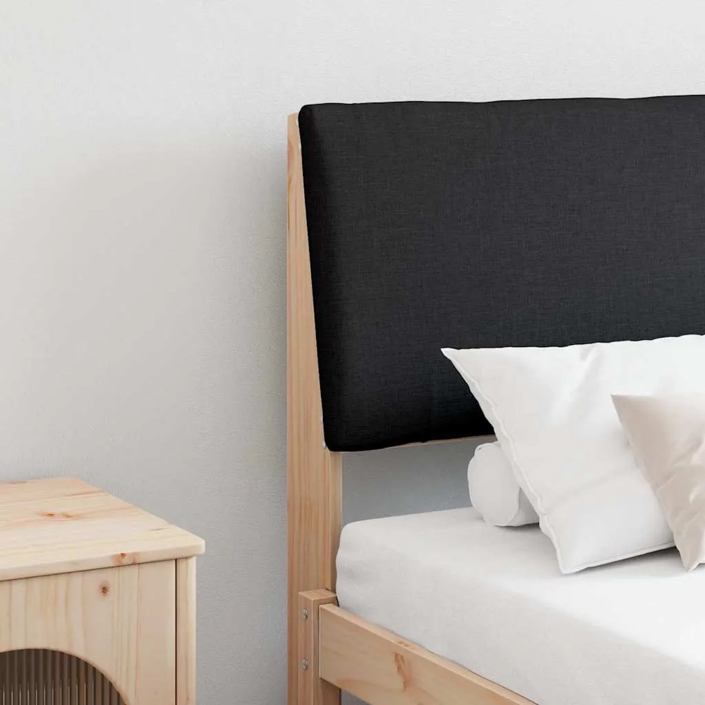 vidaXL Ταπετσαρισμένο κεφαλάρι Μαύρο 180 cm Στερεά ξυλεία πεύκου