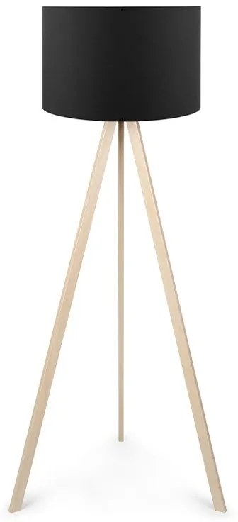 Megapap Φωτιστικό Δαπέδου Rosling Mdf/Ύφασμα Pvc Φυσικό/Μαύρο 38x21x140εκ.