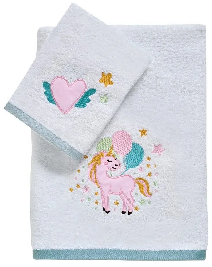 Πετσέτες Βρεφικές 4919 (Σετ 2τμχ) White-Mint-Pink Das Home Σετ Πετσέτες 70x140cm 100% Βαμβάκι