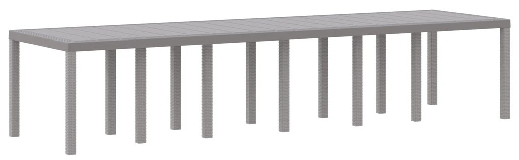 vidaXL Τραπέζι Κήπου Ανοιχτό Γκρι 350x100x73 cm Poly Rattan