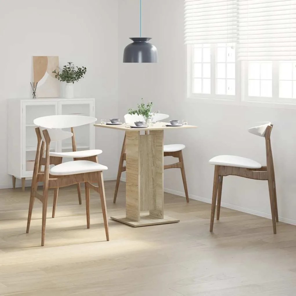 vidaXL Τραπέζι Bistro Χρώμα Sonoma Δρυς 60 x 60 x 75 εκ. Επεξ. Ξύλο