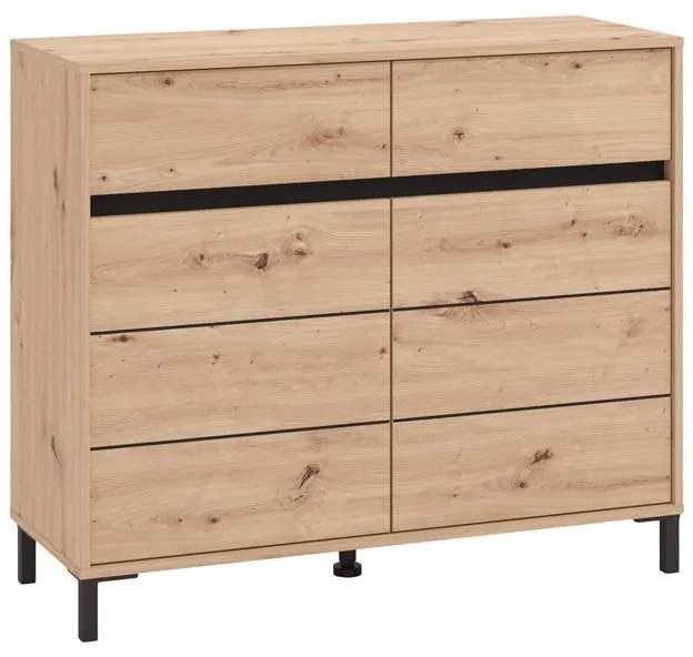 Μπουφές - Κομότα MARRON 106 2K2F2V Artisan oak - Μαύρο 106x40x90εκ. 106x40x90 εκ.