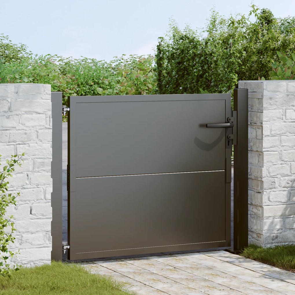 vidaXL Πύλη Κήπου Μαύρο 100 x 100 cm Ατσάλι με Επικάλυψη Πούδρας