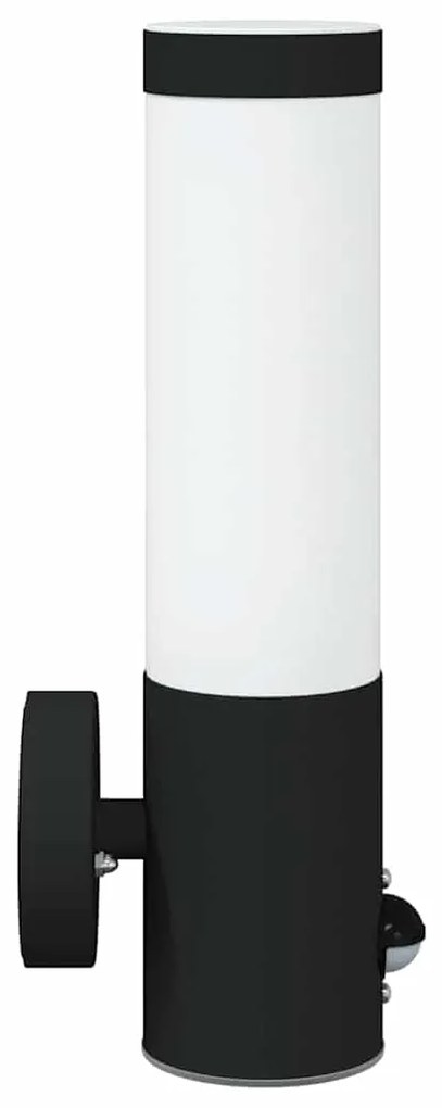 vidaXL Εξωτερικά Φωτιστικά Τοίχου 2 pcs Μαύρο 12 x 7.5 x 29 εκ