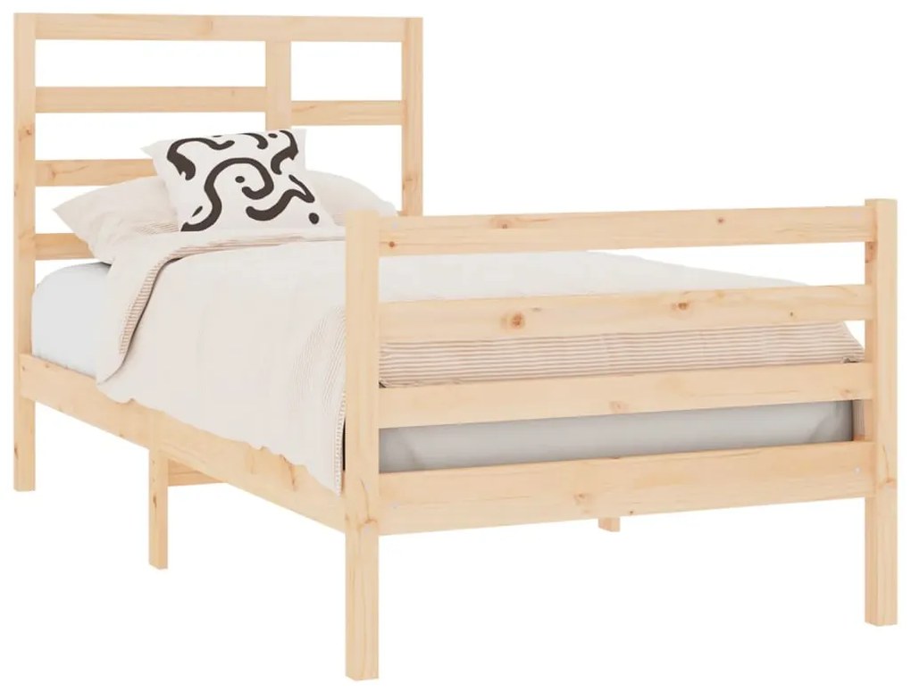 vidaXL Πλαίσιο Κρεβατιού 75x190 εκ. από Μασίφ Ξύλο 2FT6 Small Single