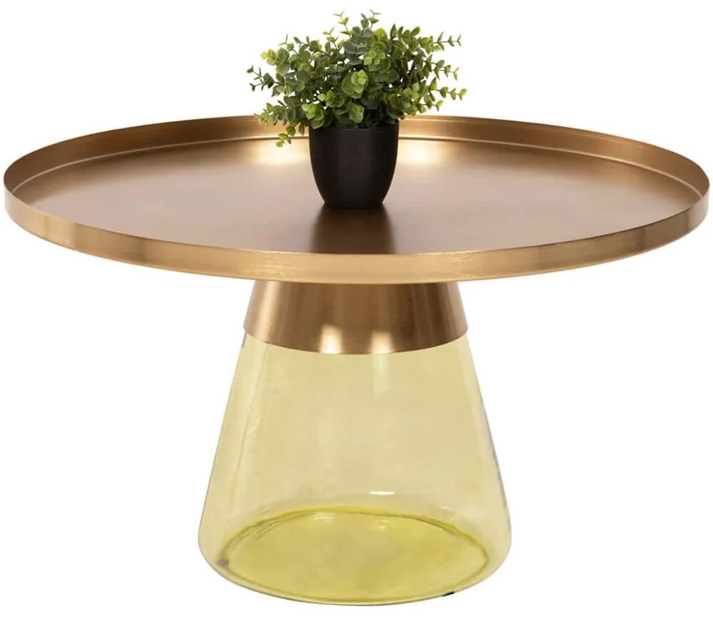 Τραπέζι Σαλονιού Scal HM9724 Φ76x43,5cm Green-Gold