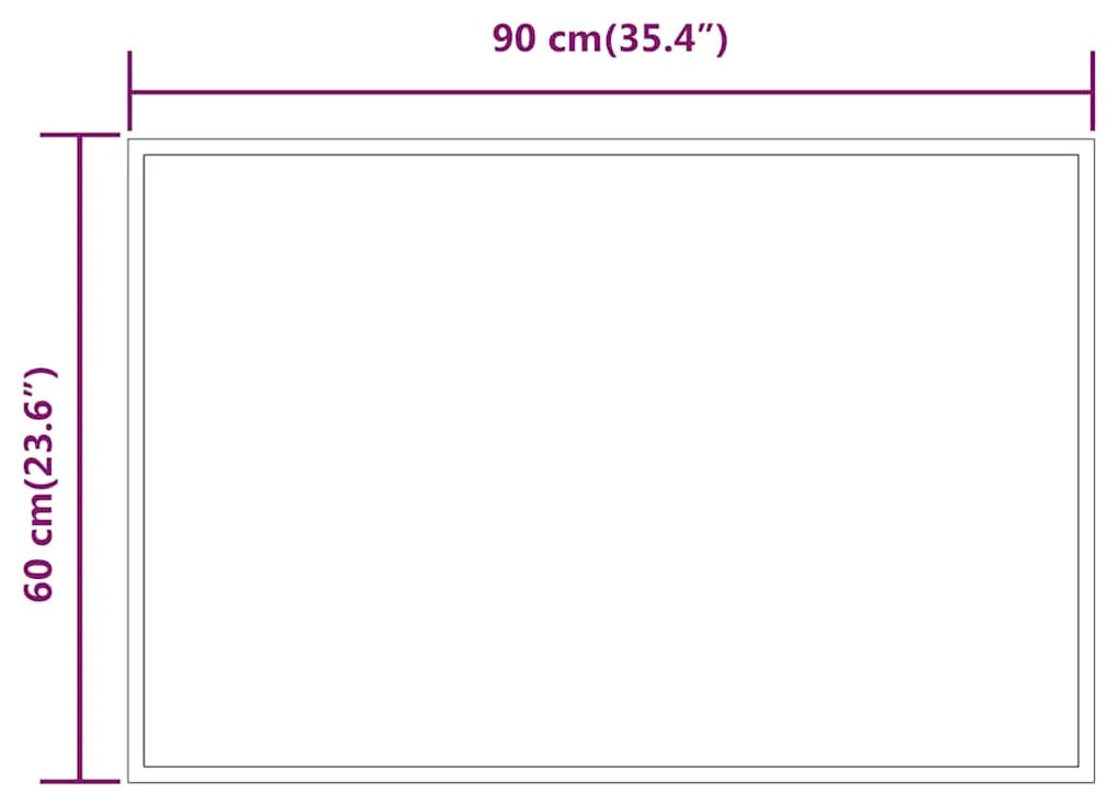 vidaXL Καθρέφτης Μπάνιου με LED 90x60 εκ.