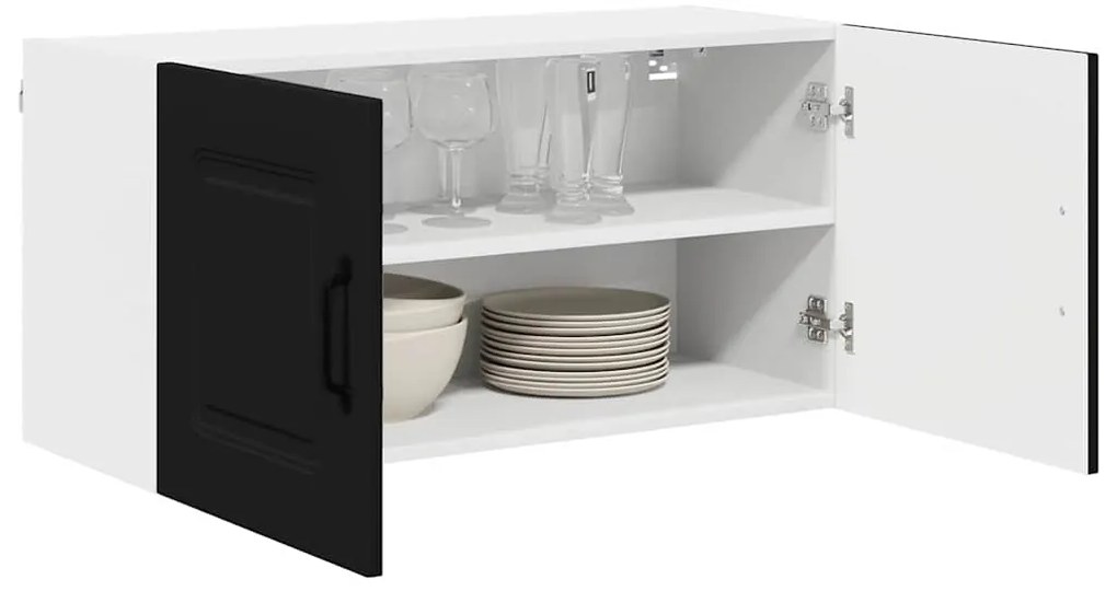 vidaXL Ντουλάπα Κουζίνας Μαύρο 80 x 31 x 40 εκ Επεξεργασμένο ξύλο