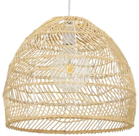 00973 GloboStar® GLOBOSTAR® MALIBU 00973 Boho Κρεμαστό Φωτιστικό Οροφής με Ντουί 1 x E27 AC 220-240V IP20 - Μπεζ - Μ40 x Π40 x Υ35cm
