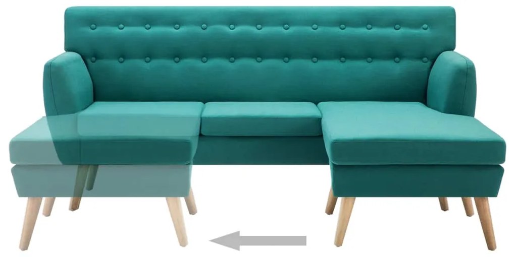 vidaXL Καναπές Γωνιακός Πράσινος 171,5 x 138 x 81,5 εκ. Υφασμάτινος