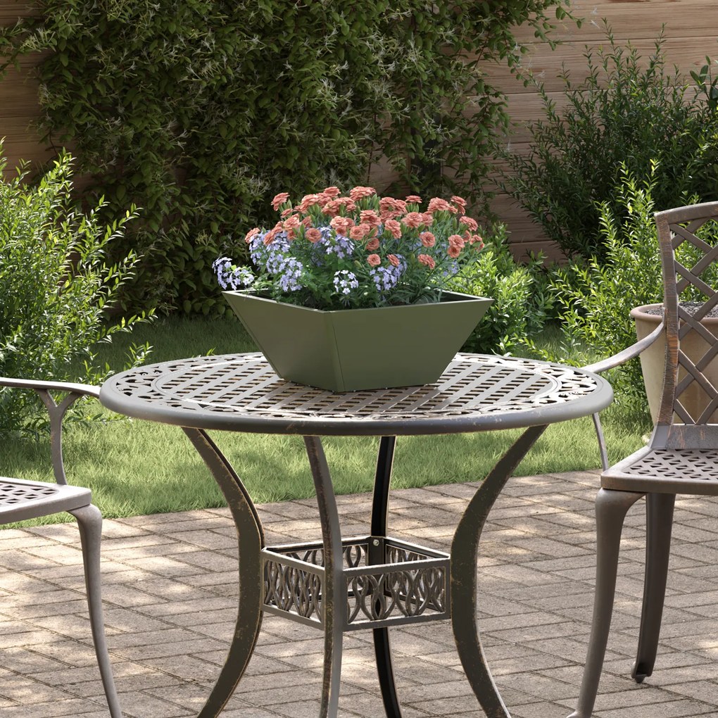 vidaXL Γλάστρα Κήπου  Πράσινη Μεταλλική 35x35x15 cm από χάλυβα