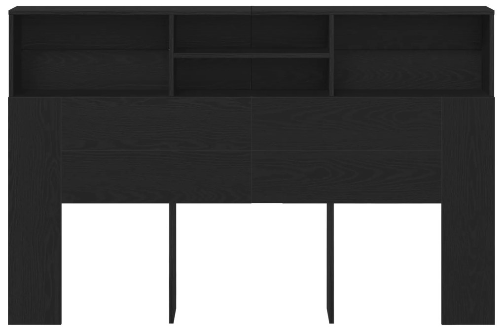 vidaXL Κεφαλός Ντουλάπι Μαύρη Δρυς - 160x19x103,5 εκ., φτιαγμένο από επεξεργασμένο ξύλο.