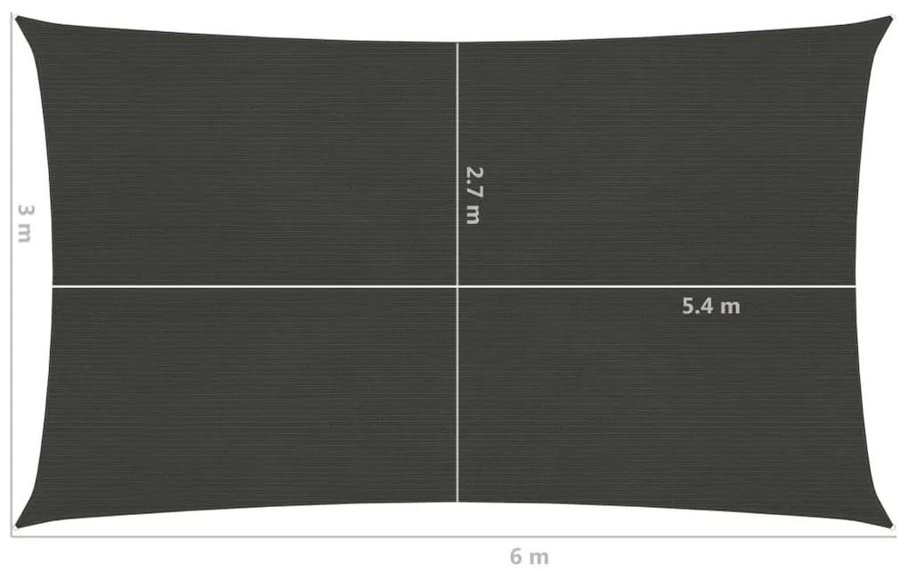 Πανί Σκίασης Ανθρακί 3 x 6 μ. από HDPE 160 γρ./μ² - Ανθρακί