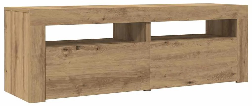 vidaXL Έπιπλο Τηλεόρασης με LED Αρτισιανή Δρυς 120x35x40 εκ Επεξ.Ξύλο