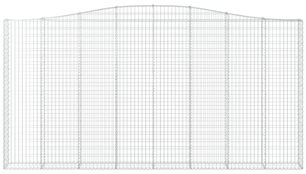 vidaXL Συρματοκιβώτια Τοξωτά 2 τεμ. 400x30x200/220 εκ. Γαλβαν. Ατσάλι