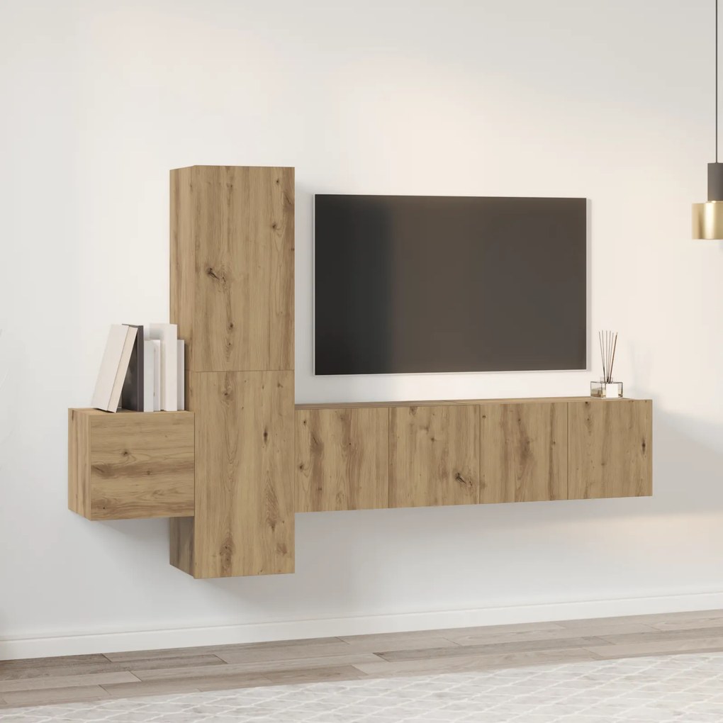 vidaXL Σετ επίπλου τηλεόρασης 5 pcs artisan δρυς Μέγεθος: Μεσαίο