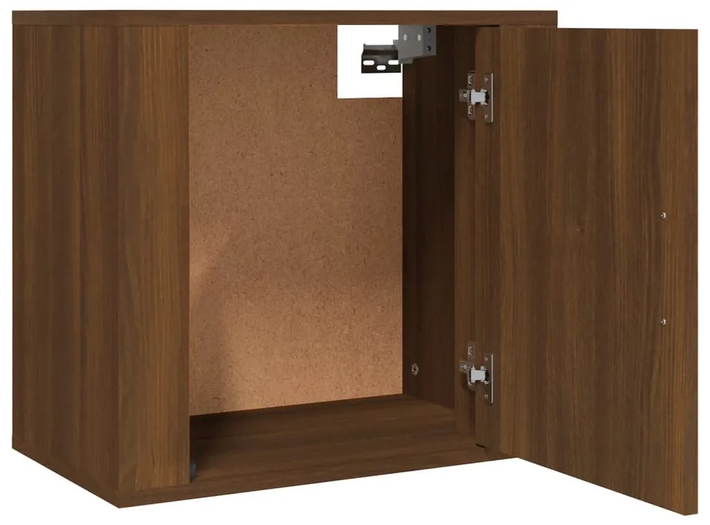 vidaXL Κομοδίνα Επιτοίχια 2 τεμ. Καφέ Δρυς 50x30x47 εκ.
