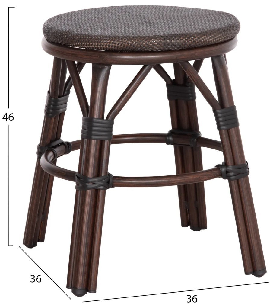 ΣΚΑΜΠΟ ΑΛΟΥΜΙΝΙΟΥ CHINO HM6285.01 BAMBOO LOOK ΚΑΦΕ-TEXTILENE ΚΑΦΕ Φ36x46Υεκ. (1 Τεμμάχια)