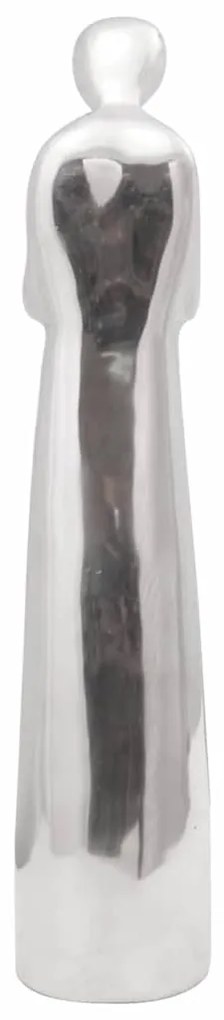 vidaXL Γλυπτό Ασημί 10x16x49 εκ Αλουμίνιο