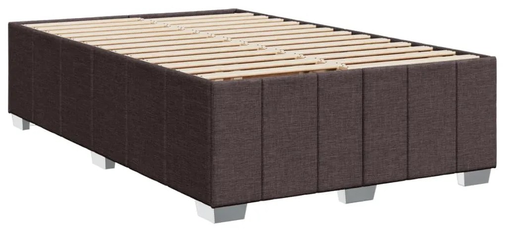 Κρεβάτι Boxspring με Στρώμα Σκούρο Καφέ 120x190 εκ Υφασμάτινο - Καφέ