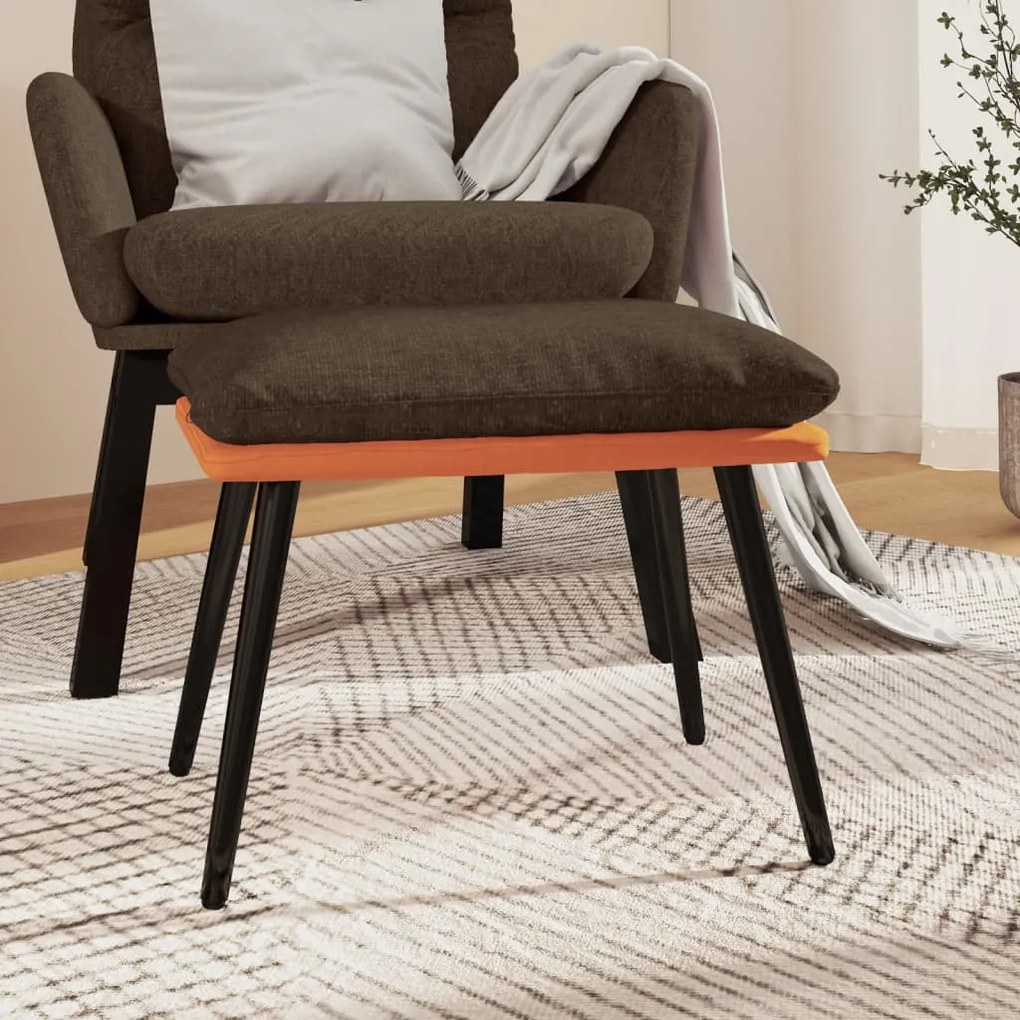 vidaXL Υποπόδιο Καφέ&Πορτοκαλί 45x29,5x35 εκ. Ύφασμα & Συνθετικό Δέρμα