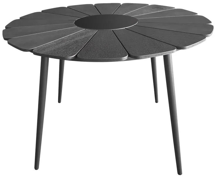 Τραπέζι Pinap Μαύρο Αλουμίνιο με Polywood Φ110x74εκ. 110x110x74 εκ.