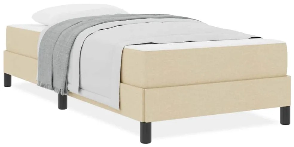 vidaXL Κρεβάτι με ελατήρια με στρώμα Κρεμ 90 x 190 cm ύφασμα