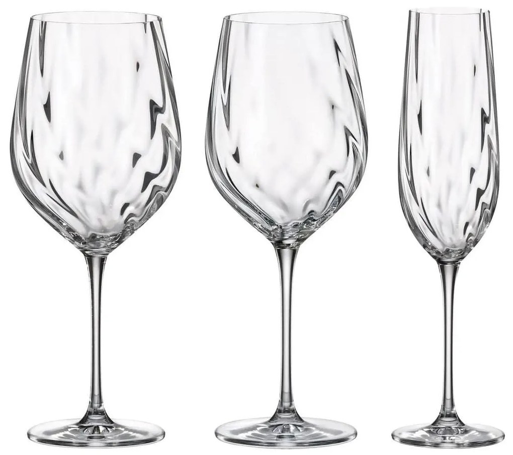 Σετ Κρυστάλλινα Ποτήρια Uria Optic - Crystal Bohemia – 18τμχ