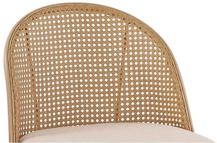 Σκαμπό μπαρ Kace φυσικό pe rattan-φυσικό ύφασμα-φυσικό μέταλλο 43x55x102εκ 43x55x102 εκ.