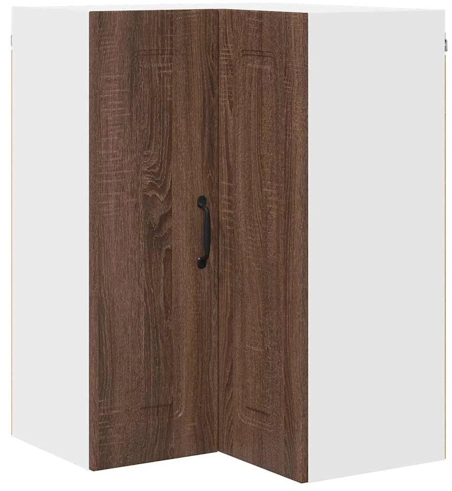 vidaXL Κρεμαστό ντουλάπι κουζίνας με ράφι Καφέ δρυς 57 x 57 x 80 εκ.