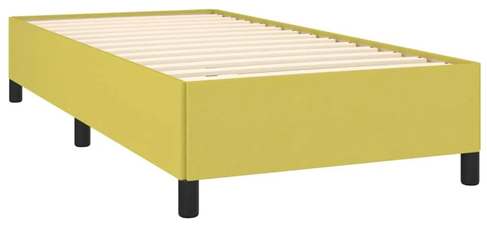 Κρεβάτι Boxspring με Στρώμα Πράσινο 100 x 200 εκ. Υφασμάτινο - Πράσινο