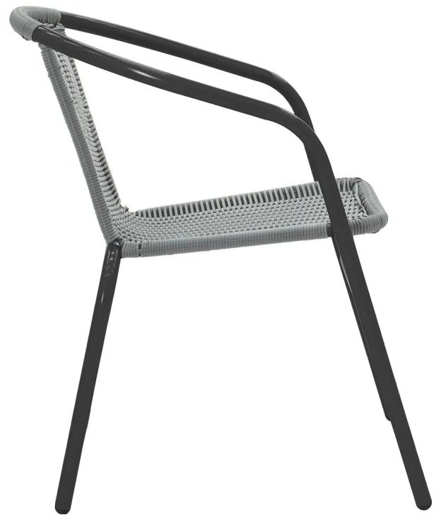 Καρέκλα - Πολυθρόνα Obbi μαύρο μέταλλο-pe γκρι 54x56x73 εκ. 53x59x72 εκ.