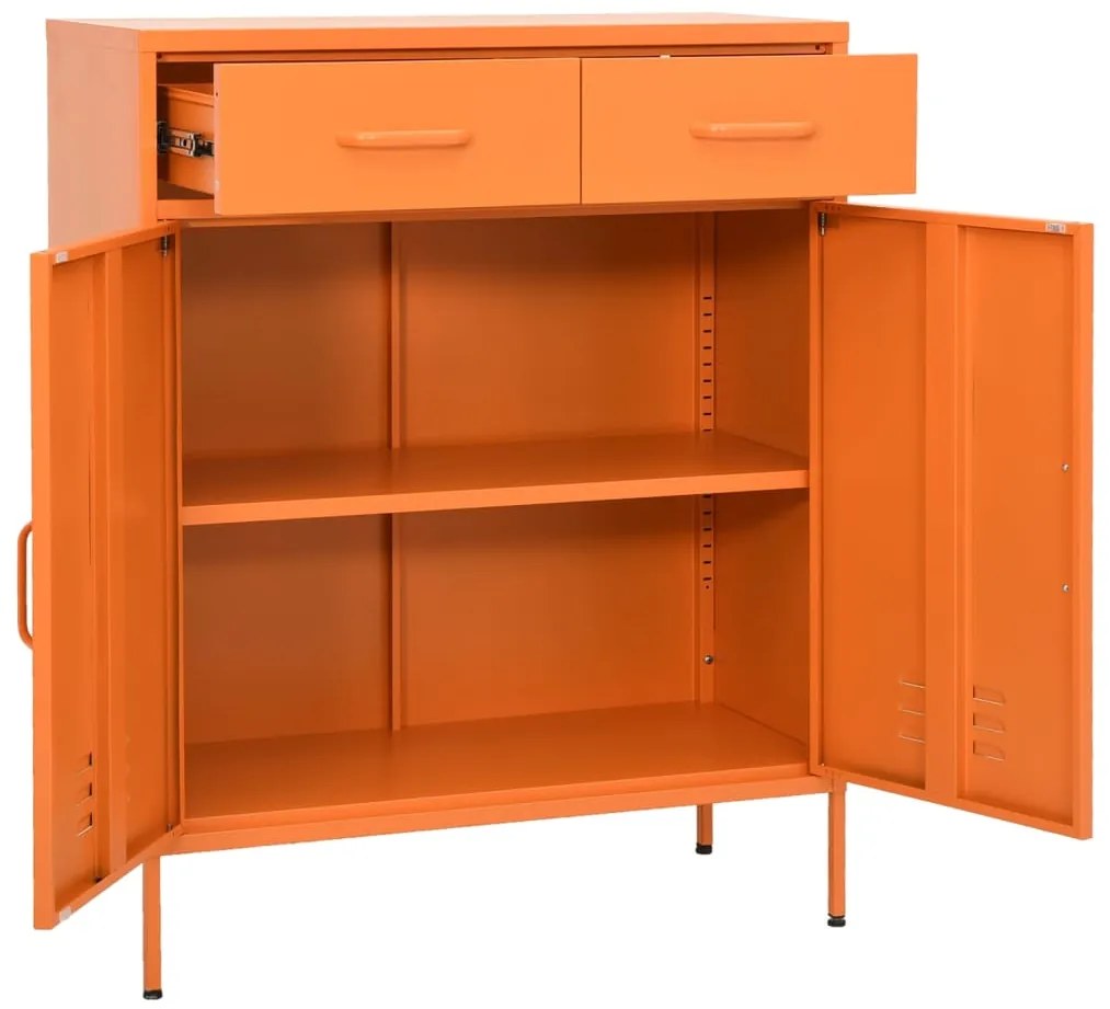 vidaXL Ντουλάπι Αποθήκευσης Πορτοκαλί 80 x 35 x 101,5 εκ. από Ατσάλι