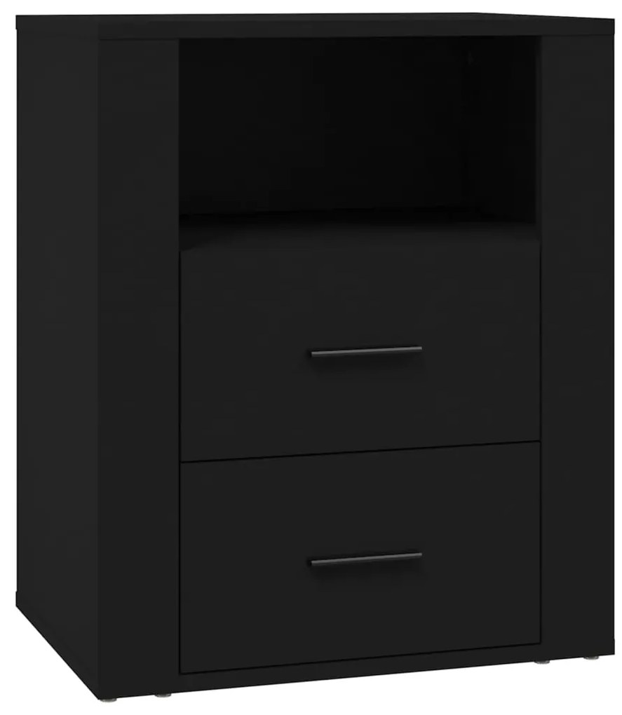 vidaXL Κομοδίνο Μαύρο 50 x 36 x 60 εκ. από Επεξεργασμένο Ξύλο