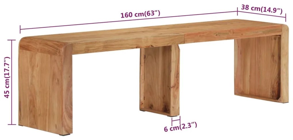 ΠΑΓΚΑΚΙ 160 X 38 X 45 ΕΚ. ΑΠΟ ΜΑΣΙΦ ΞΥΛΟ ΑΚΑΚΙΑΣ 351646