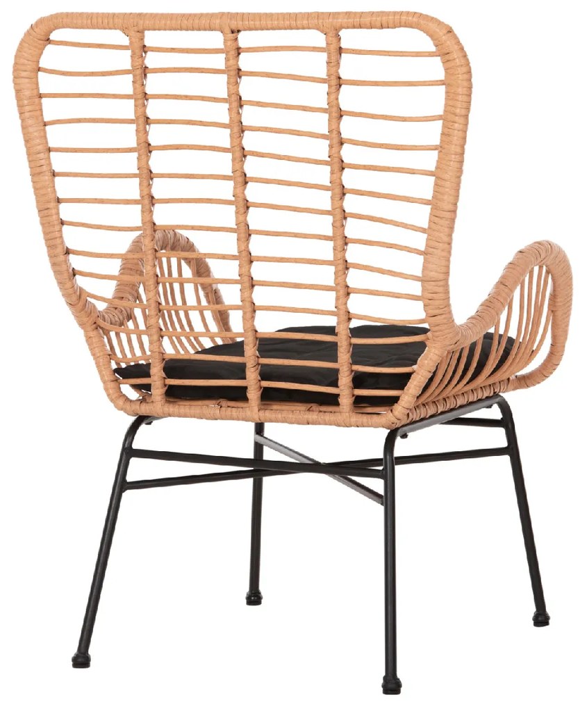 ΠΟΛΥΘΡΟΝΑ ΣΤΥΛ ΜΠΕΡΖΕΡΑΣ ALLEGRA HM5704.11 P.E.RATTAN ΜΠΕΖ-ΜΑΥΡΟ ΜΕΤΑΛΛΟ 66x59x90Υεκ.