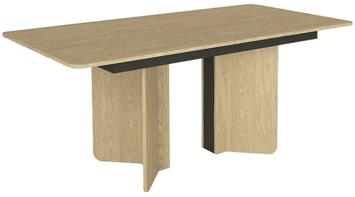 Τραπέζι Lava Megapap χρώμα rota oak - ανθρακί 180x90x76,8εκ.