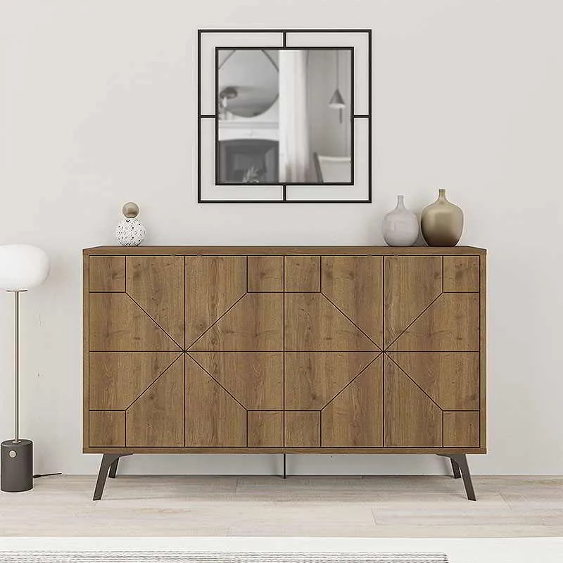 Μπουφές μελαμίνης Dune Megapap χρώμα ανοιχτό καφέ 123x35x77,4εκ.