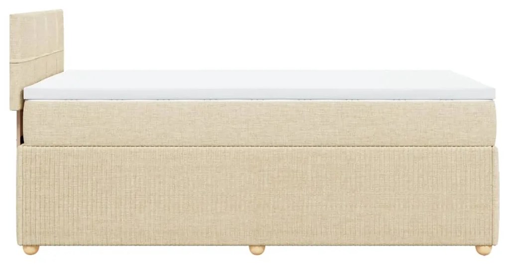 ΚΡΕΒΑΤΙ BOXSPRING ΜΕ ΣΤΡΩΜΑ ΚΡΕΜ 80 X 200 ΕΚ. ΥΦΑΣΜΑΤΙΝΟ 3289588